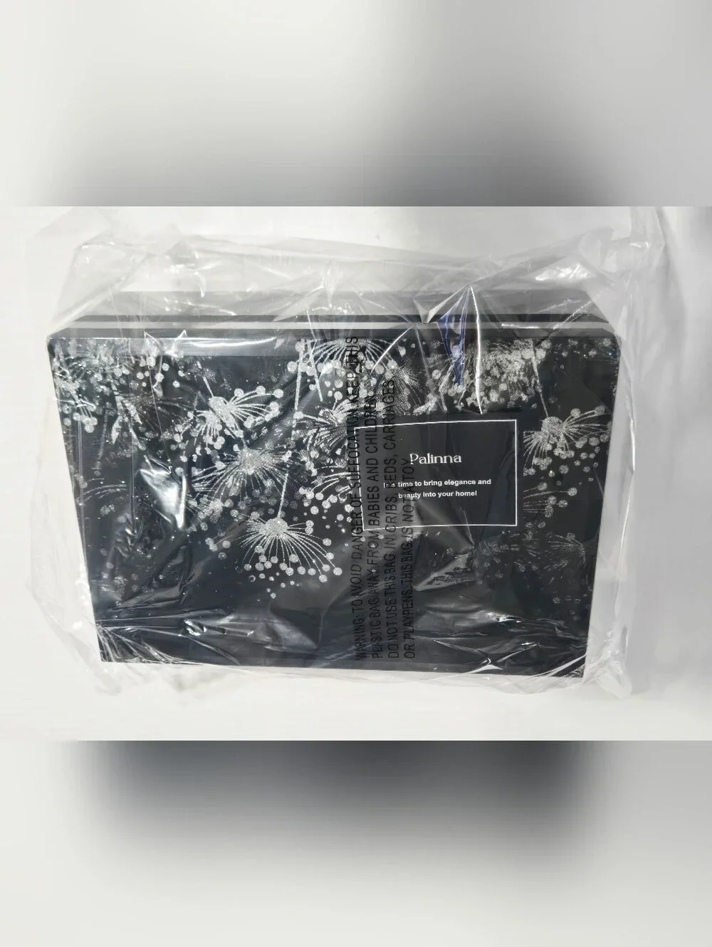 Palinna Dandelion Glass Jewelry Box Black Silver Velvet Organizer New In Box